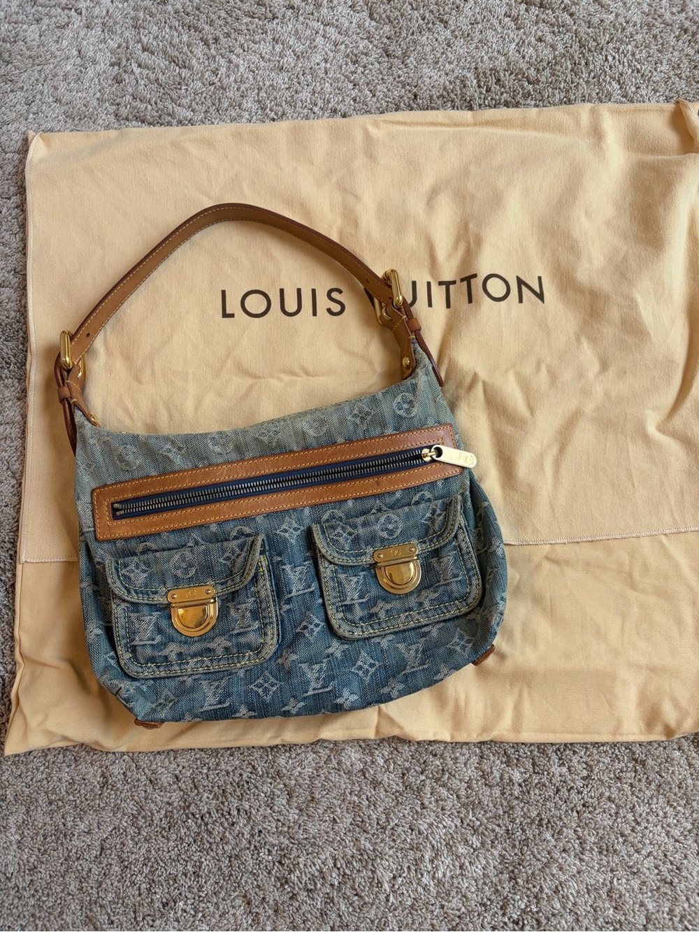 LOUIS VUITTON Baggy PM Monogram  Denim Shoulder Bag